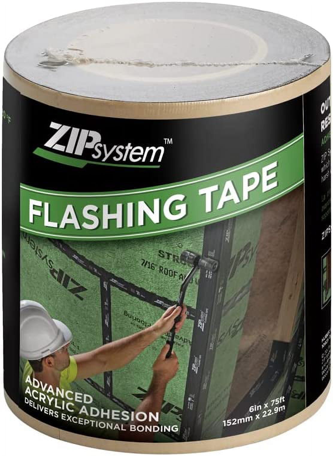 Zip System Huber Flashing Tape | 6 Inches x 75 Feet | Self-Adhesive Flashing for Doors-Windows Rough openings